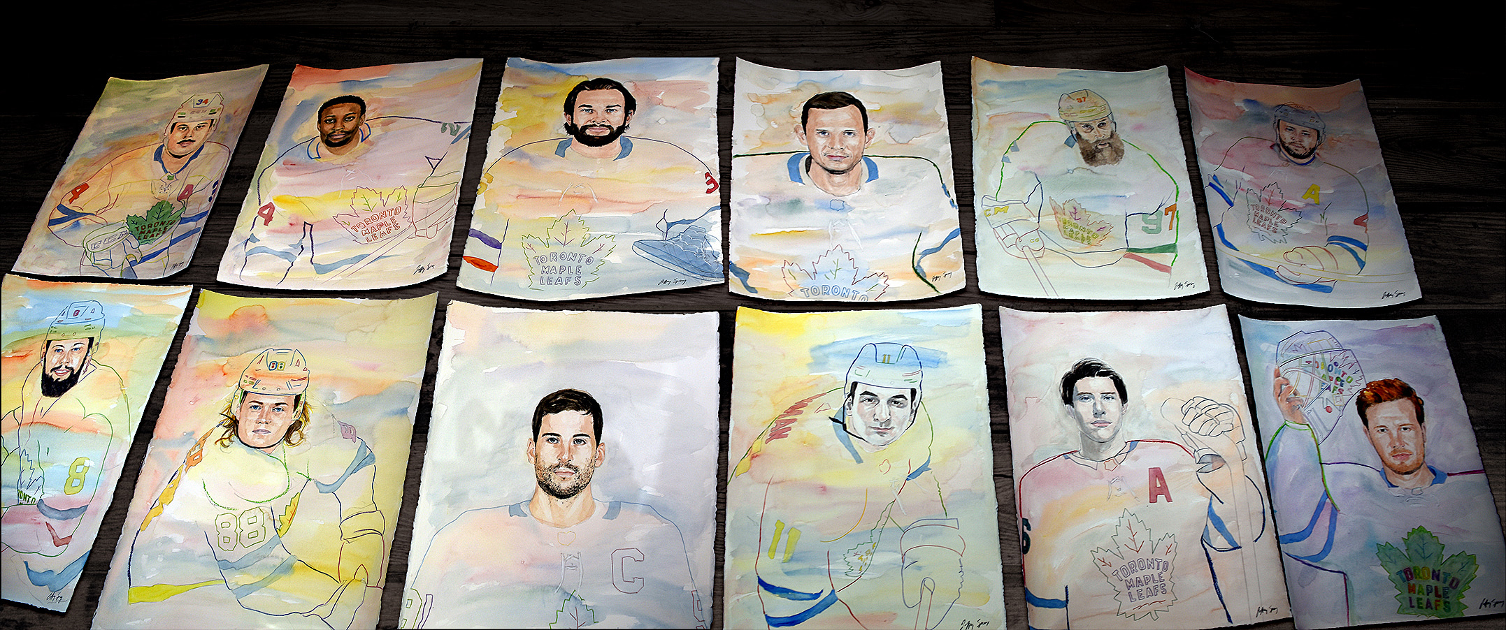 Toronto Maple Leafs portraits by Jeff Sprang